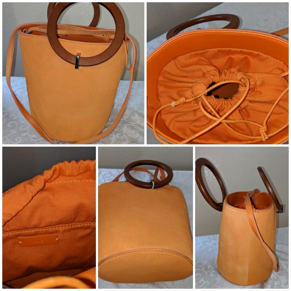 MANGO MNG BURNT ORANGE BUCKET SHOULDER BAG